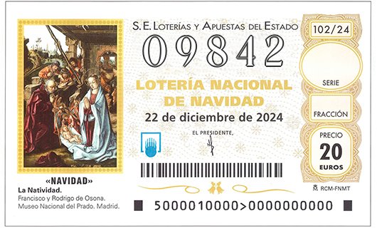 Décimo 09842 de la Lotería de Navidad