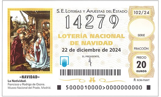 Décimo 14279 de la Lotería de Navidad