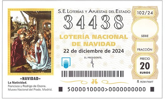 Décimo 34438 de la Lotería de Navidad