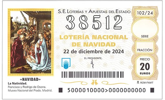 Décimo 38512 de la Lotería de Navidad