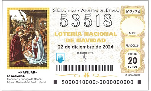 Décimo 53518 de la Lotería de Navidad