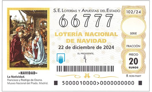 Décimo 66777 de la Lotería de Navidad