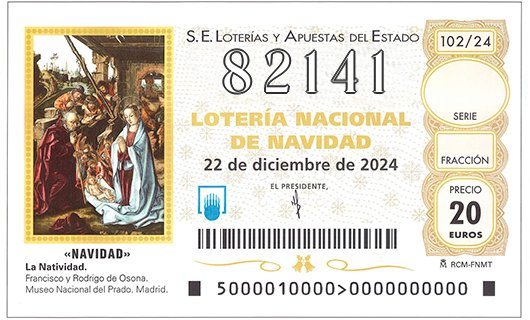 Décimo 82141 de la Lotería de Navidad