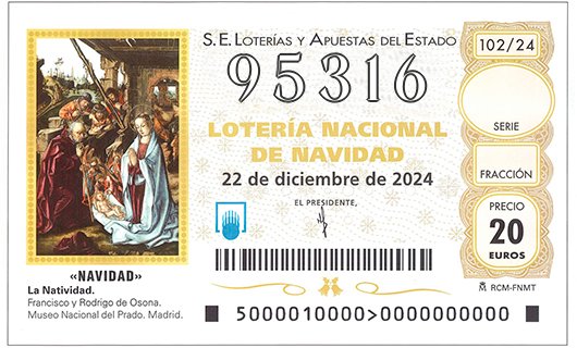 Décimo 95316 de la Lotería de Navidad
